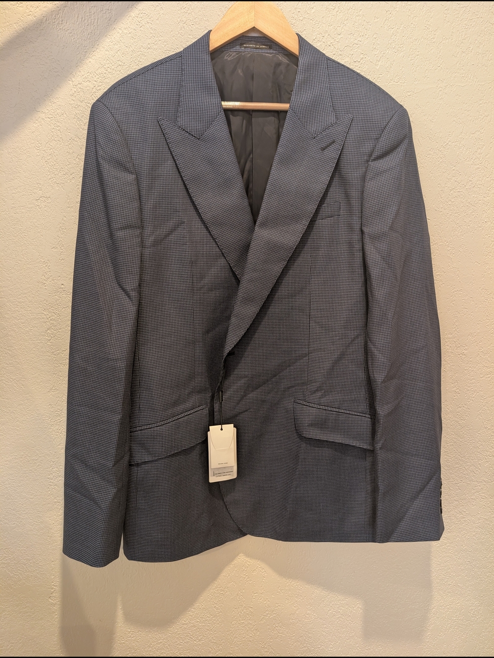 NWT Reiss Men's Navy Micro-Check Sport Coat Size 44